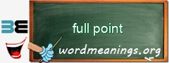 WordMeaning blackboard for full point